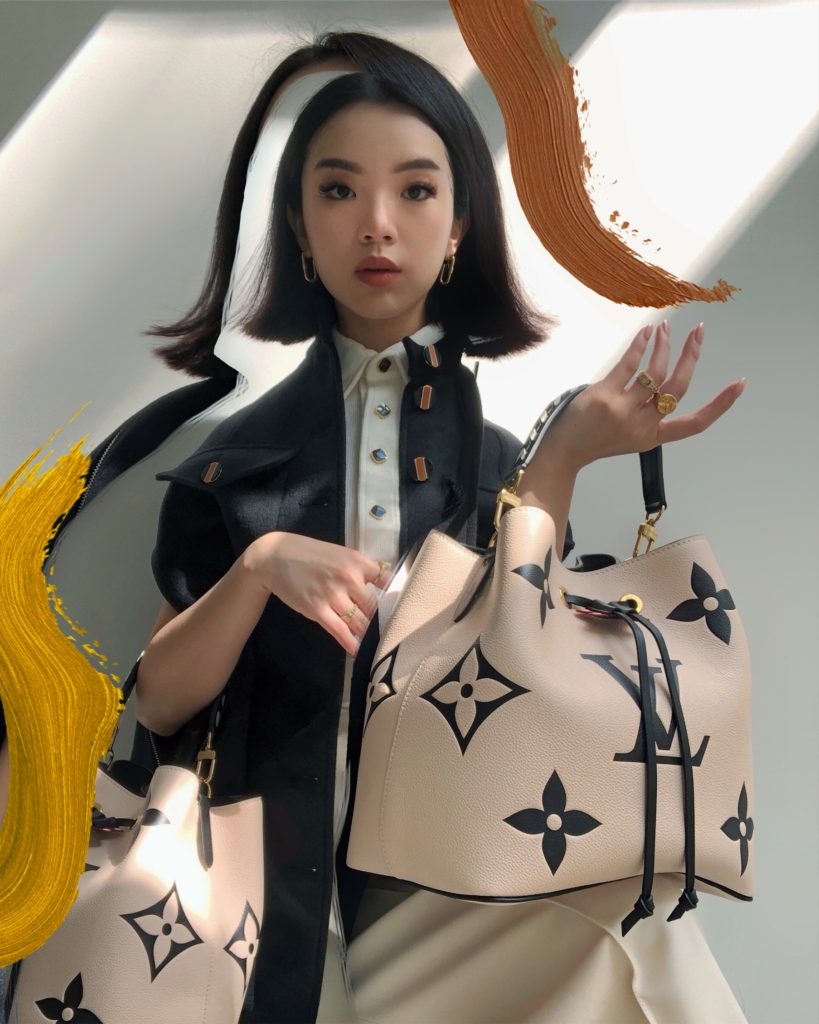 Louis Vuitton’s LV Crafty NeoNoe pictured with Willabelle Ong (@willamazing on Instagram and Tiktok)