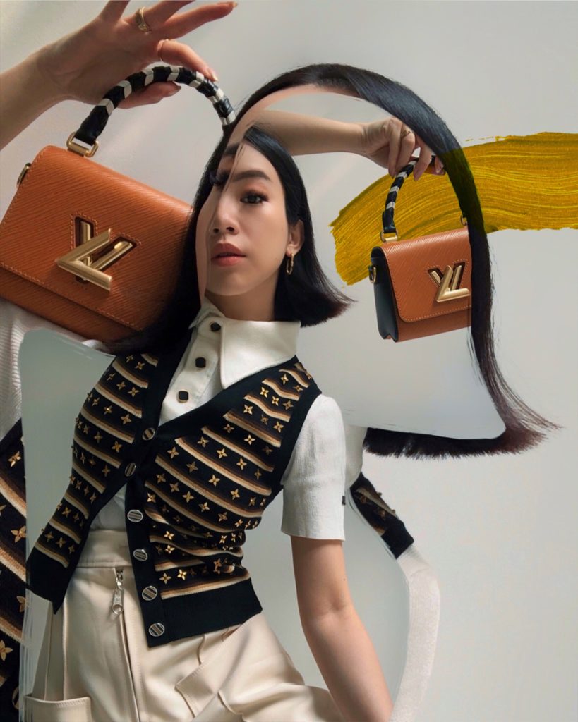Louis Vuitton’s LV Crafty Twist Mini pictured with Willabelle Ong (@willamazing on Instagram and Tiktok)
